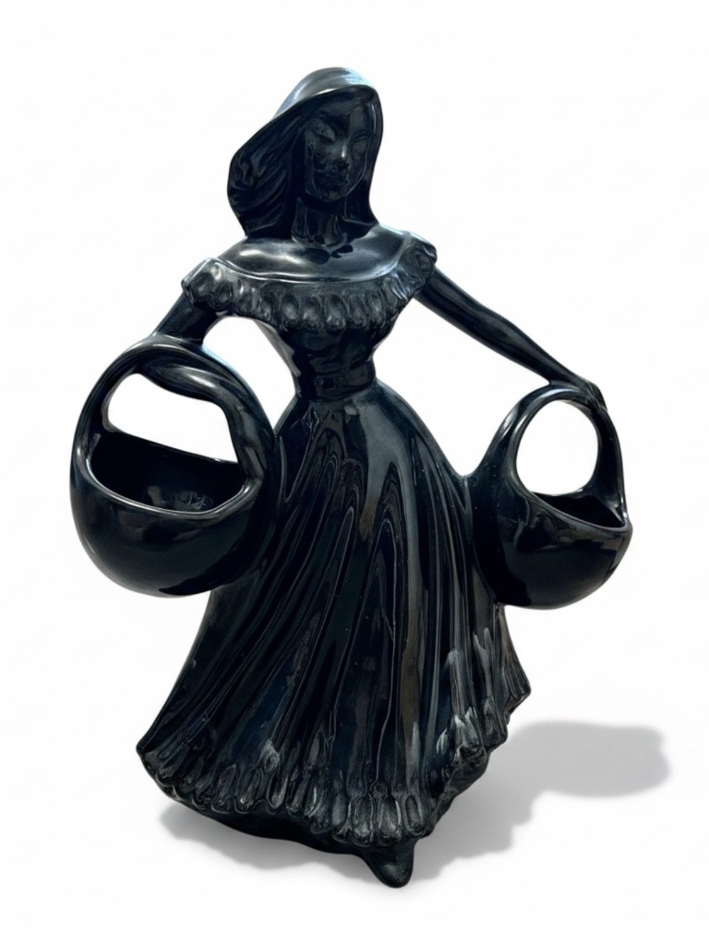 RARE Gold Label Vintage Royal Haeger Black Gypsy Woman Ceramic Figurine